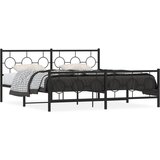 vidaXL Metalni okvir kreveta uzglavlje i podnožje crni 183x213 cm | shoptok.hr