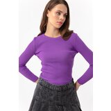 Lafaba Women's Purple Crew Neck Knitwear Sweater | shoptok.hr