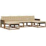 vidaXL Zunanja garnitura za sedenje z blazino 6 pcs Naravna in bež, (5000272981) | Shoptok.si