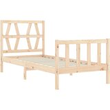  Okvir za krevet s uzglavljem 100x200 cm od masivnog drva | shoptok.hr