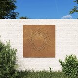 vidaXL Vrtna stenska dekoracija 55x55 cm corten jeklo sonce | Shoptok.si