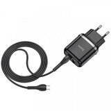 Hoco pametni hišni polnilec N4 12W z 2,4A z 2x USB vtičem in s polnilnim kablom Micro USB črn | Shoptok.si