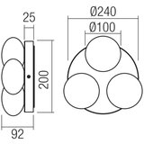  Redo 01-4307 - LED plafonsko svetlo za kupatilo OVUM 3xLED/5W/230V IP44 mesing | Eponuda.com