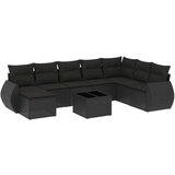 vidaXL 9-dijelni set vrtnih sofa s jastucima crni od poliratana | shoptok.hr