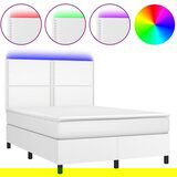  The Living Store Box spring postelja z vzmetnico LED bela 140x200cm umetno usnje - Box Spring Postelja, (21445755) | Shoptok.si
