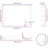 Noge za blagovaonski stol U-oblik 2 kom Bijele 100 x (72-73) cm Čelik | shoptok.hr