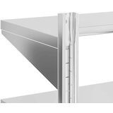 vidaXL Zidna polica s 2 razine 75x40x60 cm srebrna nehrđajući čelik | shoptok.hr