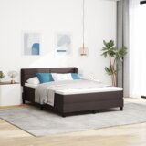 Box Spring Krevet s Madracem Tamno Smeđa 140x200 cm Tkanina | shoptok.hr