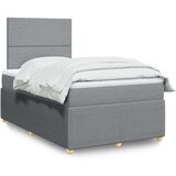 vidaXL Boxspring postelja z vzmetnico svetlo siva 120x190 cm blago | Shoptok.si