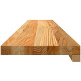  Okenske police 2 kosa svetlo rjava 110x20x2 cm trdna hrastovina | Shoptok.si