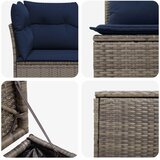 Set sofe 7 pcs Siva i tamnoplava Poli Rattan i čelik | Eponuda.com