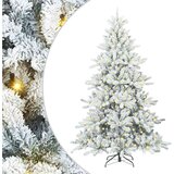 vidaXL Umjetno božićno drvce s nogom s 300 LED dioda Bijelo 210 cm PVC | shoptok.hr