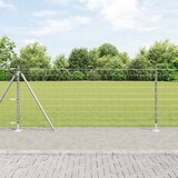vidaXL euro ograja z 13 flanširanimi stebri 0.8 x 25 m cinkano jeklo | Shoptok.si