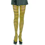 Leg Avenue Nylon Stripe Tights 7100 Black & Yellow