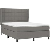  Box spring postelja z vzmetnico temno siva 140x200 cm blago, (20790399) | Shoptok.si