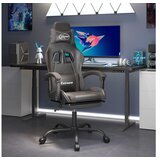  Gaming stol z oporo za noge črno in sivo umetno usnje | Shoptok.si