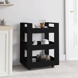  Kuhinjska kolica crna 60 x 45 x 80 cm od konstruiranog drva | shoptok.hr