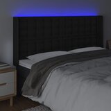 LED uzglavlje crno 183 x 16 x 118/128 cm od umjetna koža | Eponuda.com