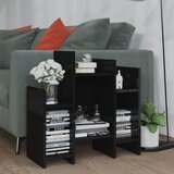 vidaXL Stranska omarica visok sijaj črna 60x26x60 cm iverna plošča | Shoptok.si