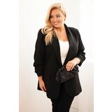 Kesi Włoski Elegant Plus Size women's blazer black Cijene