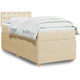  Krevet s oprugama i madracem krem 90 x 190 cm od tkanine | shoptok.hr
