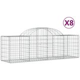  Lučne gabionske košare 8 kom 200x50x60/80 cm pocinčano željezo | shoptok.hr