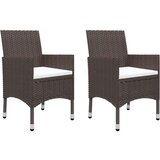 vidaXL 3-dijelni vrtni bistro set poliratan i kaljeno staklo smeđi | shoptok.hr