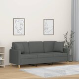 vidaXL Kavč trosed z blazinami temno siv 180 cm blago Cene