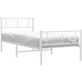 Metalni okvir kreveta uzglavlje i podnožje bijeli 80x200 cm | shoptok.hr