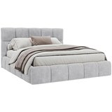 MID.YOU OBLAZINJENA POSTELJA 140 cm x 200 cm , les, tekstil, leseni material svetlo siva | Shoptok.si