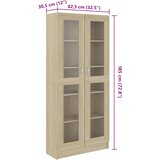  Vitrina boja hrasta 82,5 x 30,5 x 185 cm konstruirano drvo | shoptok.hr