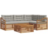  Set vanjskih sofa 5 kom. Prirodna i svijetlo siva | shoptok.hr