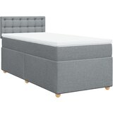 Maison Chic Box spring postelja - Vzmetna postelja z vzmetnico svetlo siv 100x200 cm blago SL3939, (21902708) | Shoptok.si