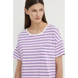 Marc O'Polo Bombažna kratka majica DENIM ženska, vijolična barva, 5000005152