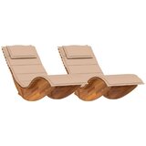 vidaXL Ležalnik 2-oseba 2 pcs Rjava 60 x 154 x 74cm Trden akacijev les, (5000084003) | Shoptok.si