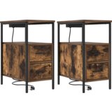  Noćni Ormari s ladicama 2 pcs Dimljeni hrast 30 x 48 x 61 cm | shoptok.hr