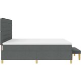  Krevet s podnicom s madracem i klupom tamno siva 200x200 cm tkanina | shoptok.hr