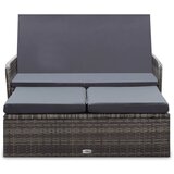 Maison Chic Seti vrtnega pohištva - Vrtna garnitura - Vrtni pohištvo set z blazinami 2-delna poli ratan siva, (21797332) | Shoptok.si