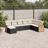  8-dijelni set vrtnih sofa od poliratana s jastucima crni | shoptok.hr