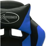 vidaXL Racing stol z RGB LED lučkami modro in črno umetno usnje | Shoptok.si