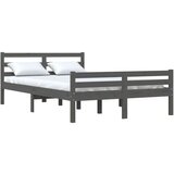  Posteljni okvir siv iz trdnega lesa 120x200 cm, (20645241) | Shoptok.si