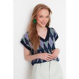 Trendyol Navy Blue Jacquard pleteni džemper | ePonuda.com