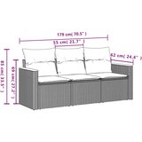 vidaXL 3-dijelna vrtna garnitura od poliratana s jastucima siva | shoptok.hr