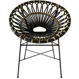 SUNFUN vrtni stol poppy (d 74 x š 63 x v 84 cm, kovina in naravni ratan, črna)