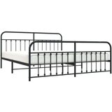 Metalni okvir kreveta uzglavlje i podnožje crni 193x203 cm | shoptok.hr