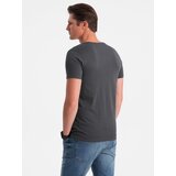 Ombre BASIC men's classic cotton T-shirt with a crew neckline - graphite | Shoptok.si