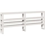  Posteljni okvir z vzglavjem bel 150x200 cm trdna borovina, (21303582) | Shoptok.si