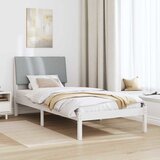  Okvir kreveta s uzglavljem Bijela i svijetlosiva 100 x 200 cm | shoptok.hr