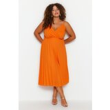 Trendyol Curve Plus Size Dress - Orange - A-line Cene