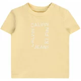 Calvin Klein Jeans Majica pastelno rumena / bela